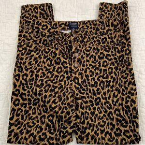 J.Crew 9" High Rise Skinny Leopard Print Jeans size 26